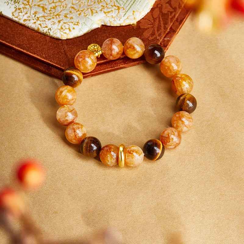 Tiger Eye Stone Buddha Healing Bracelet