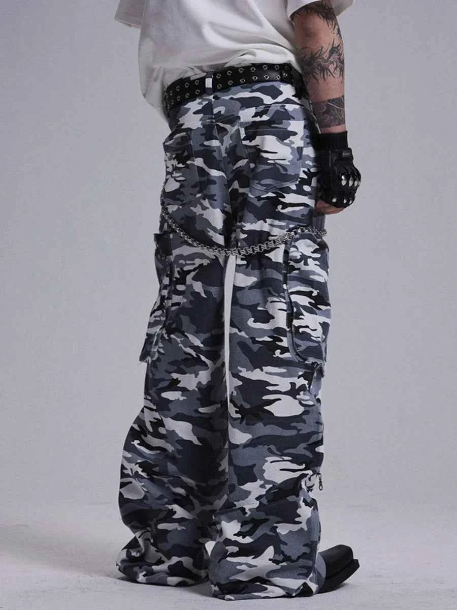 Lightweight Retro Camouflage Zipper Cargo Pants