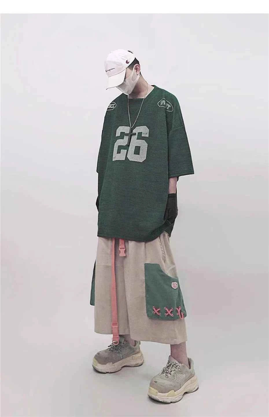 Vintage Oversized Letter Print Jersey T-Shirt