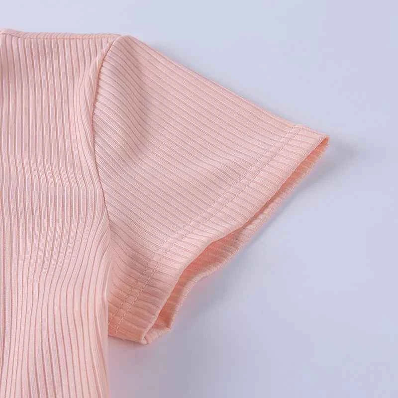 Pink Y2K Aesthetic Slim Fit Crop Top