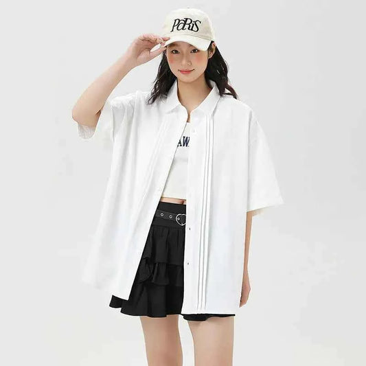 Relaxed Fit Lightweight Button-Up Shirt