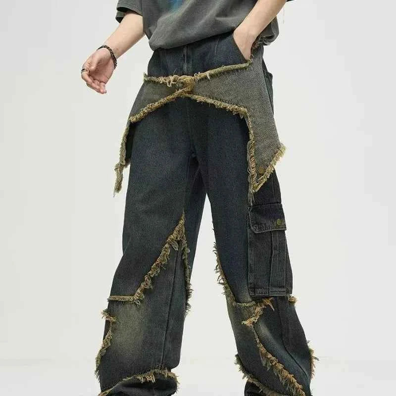 Work & Play Retro Design Five Star Straight Jeans