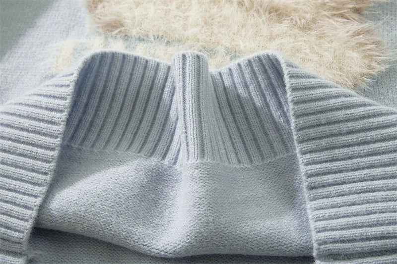Cozy Streetwear Puppy Dog Knit Sweater