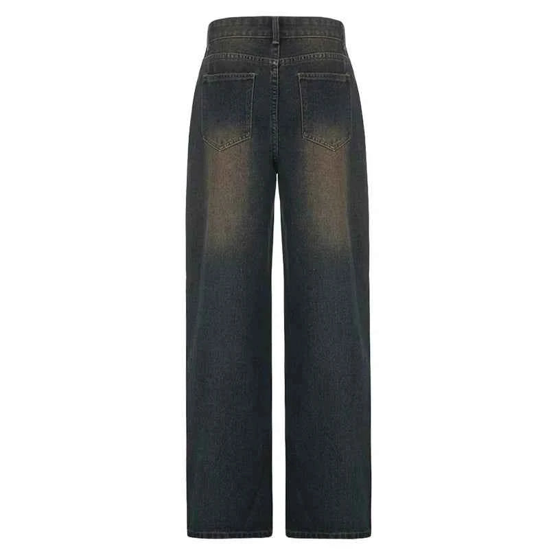 Gradient Color Low Waist Straight Jeans