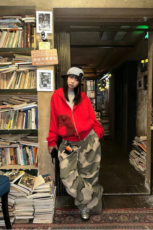 Comfortable Vintage Aesthetic Camouflage Pants - Luxuryurbanwear