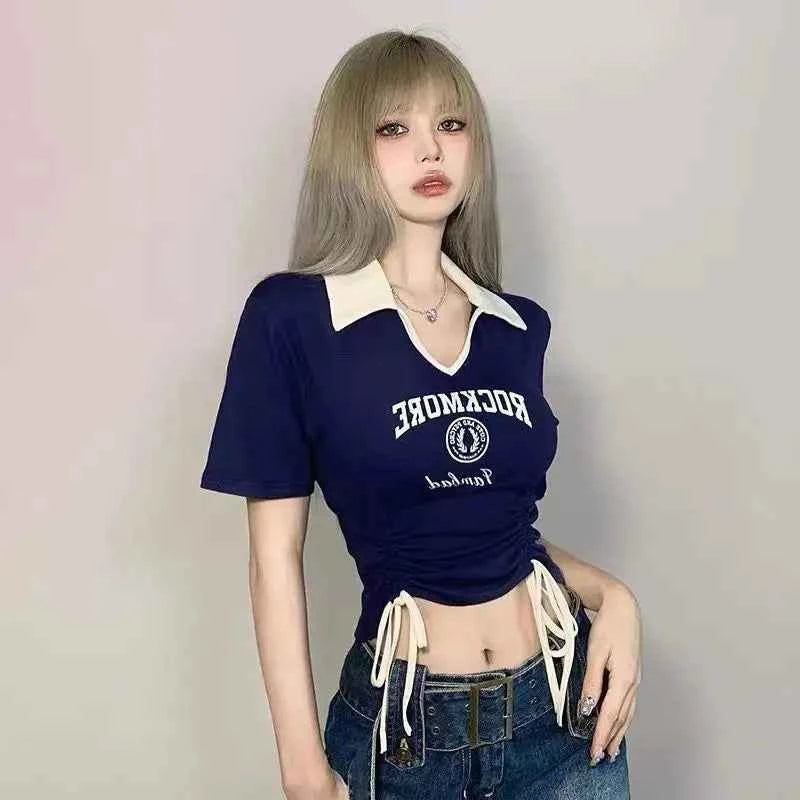 Women Slim Fit Letter Graphic Short Sleeve T-Shirt