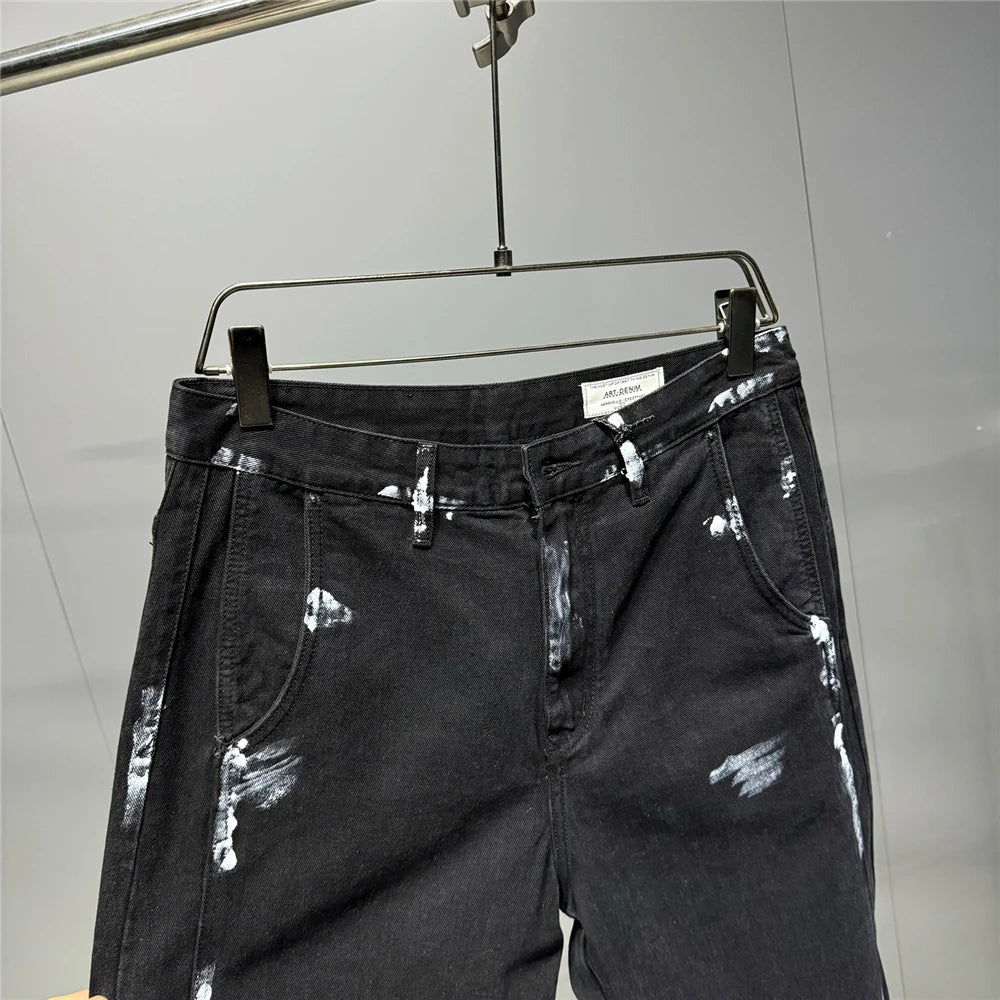 Ebony Black Splash Paint Style Pants
