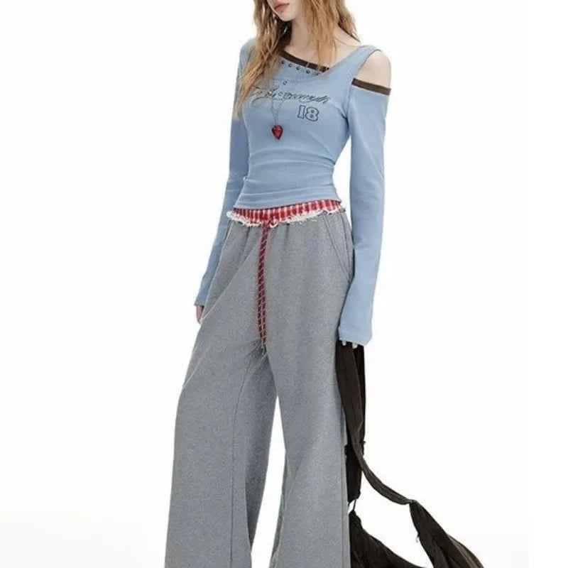 Sexy Diagonal Collar Off Shoulder T-Shirt