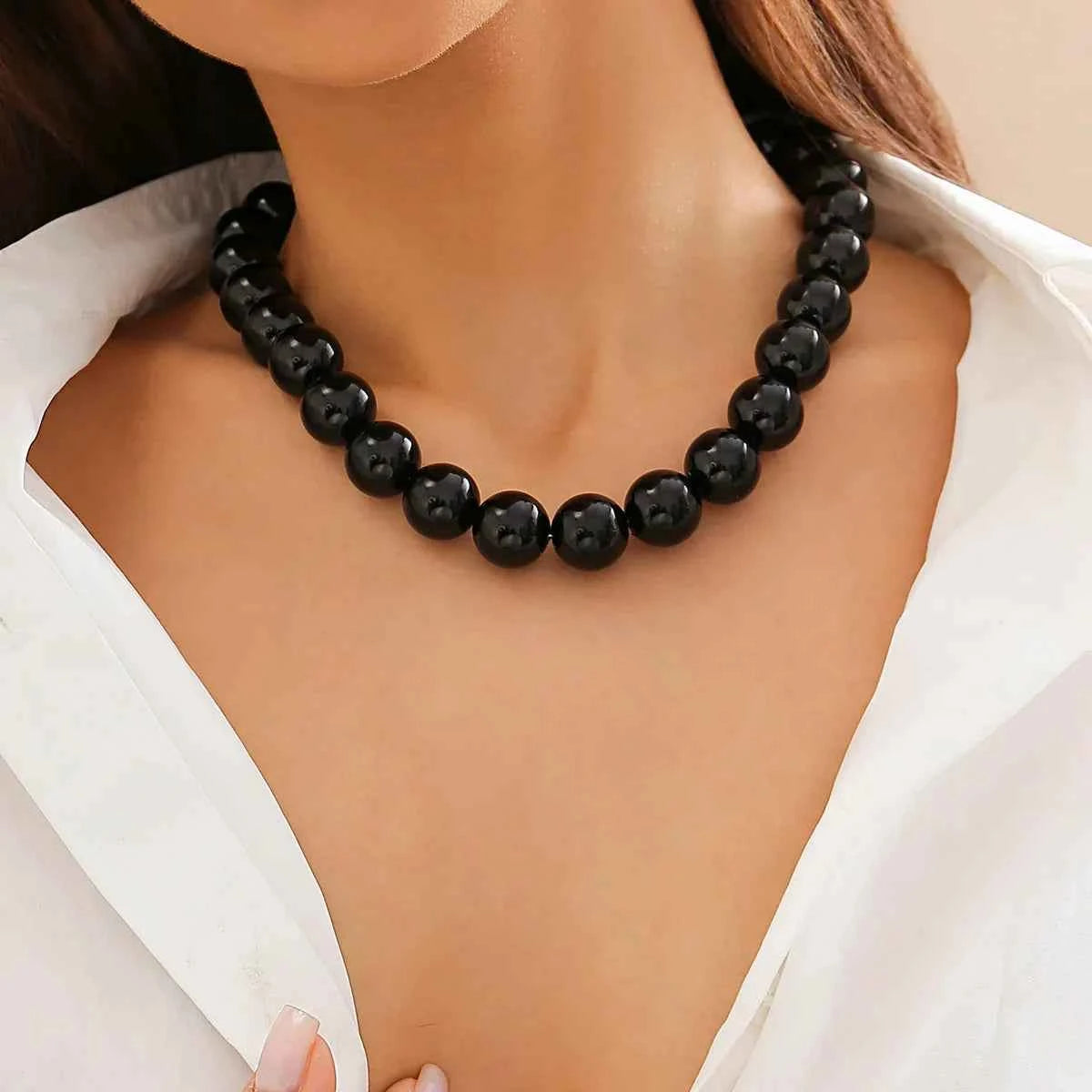 Bold Gothic Red Black Acrylic Necklace