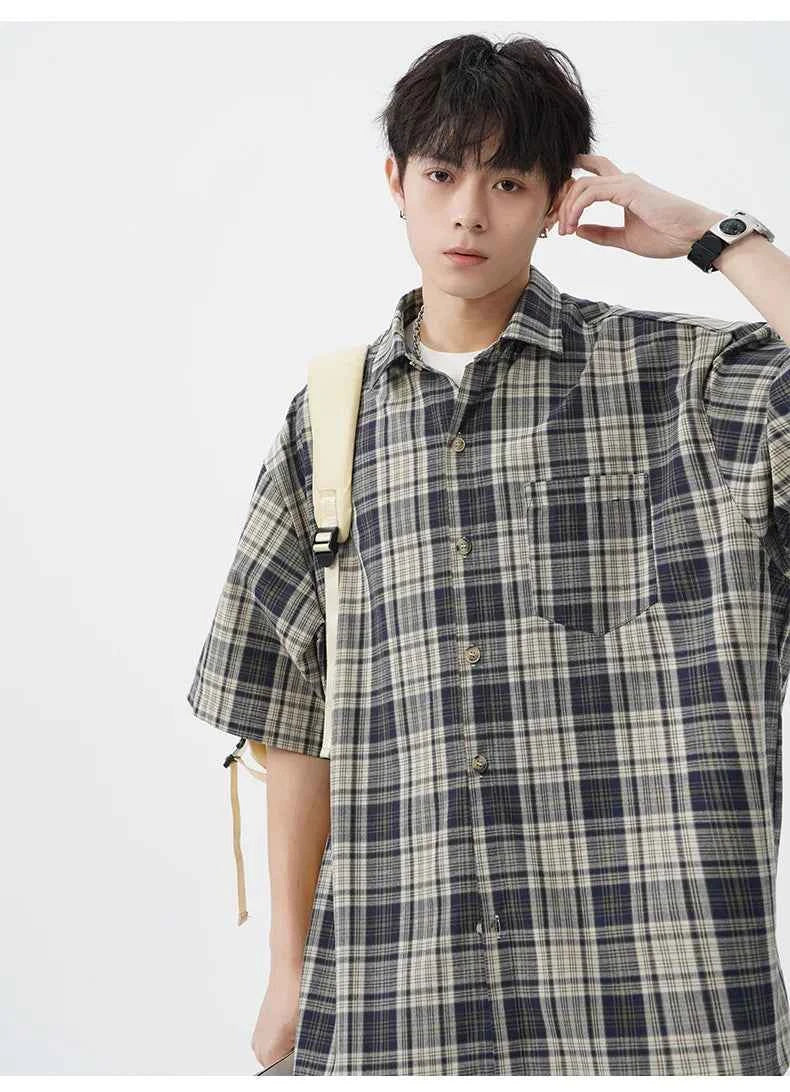 Men's Plaid Short Sleeve Summer Shirt