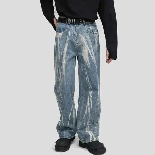 Trendy Tie-Dyed Baggy Comfy AF Jeans