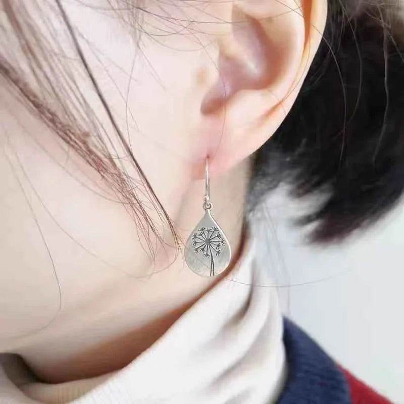 Dainty Vintage Dandelion Drop Earrings