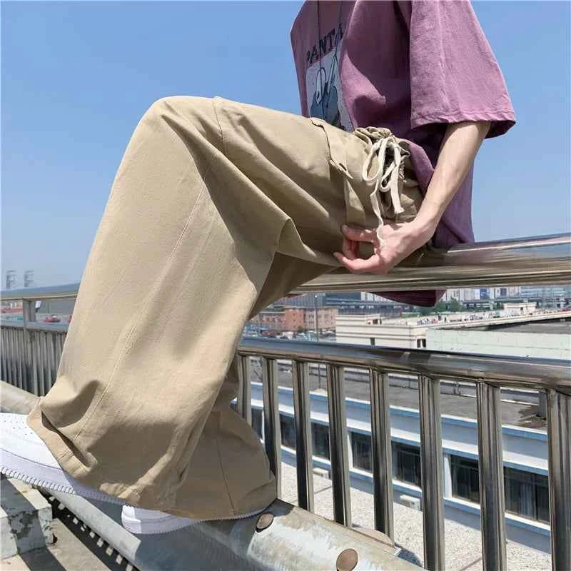 Y2K Japanese Style Loose Straight Leg Cargo Pants