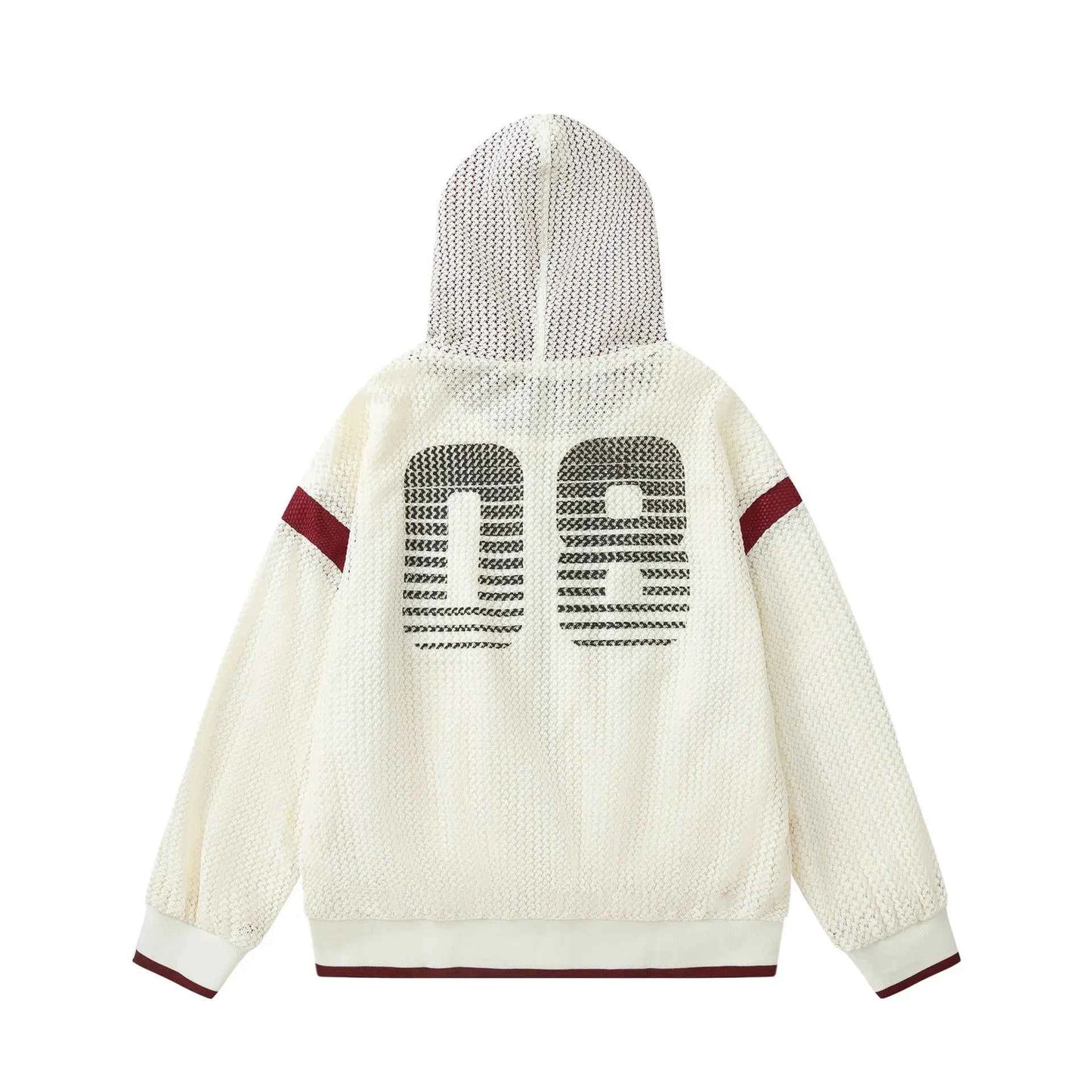 Lightweight Hip Hop Zip-Up Hooded Knitted Sweatshirt