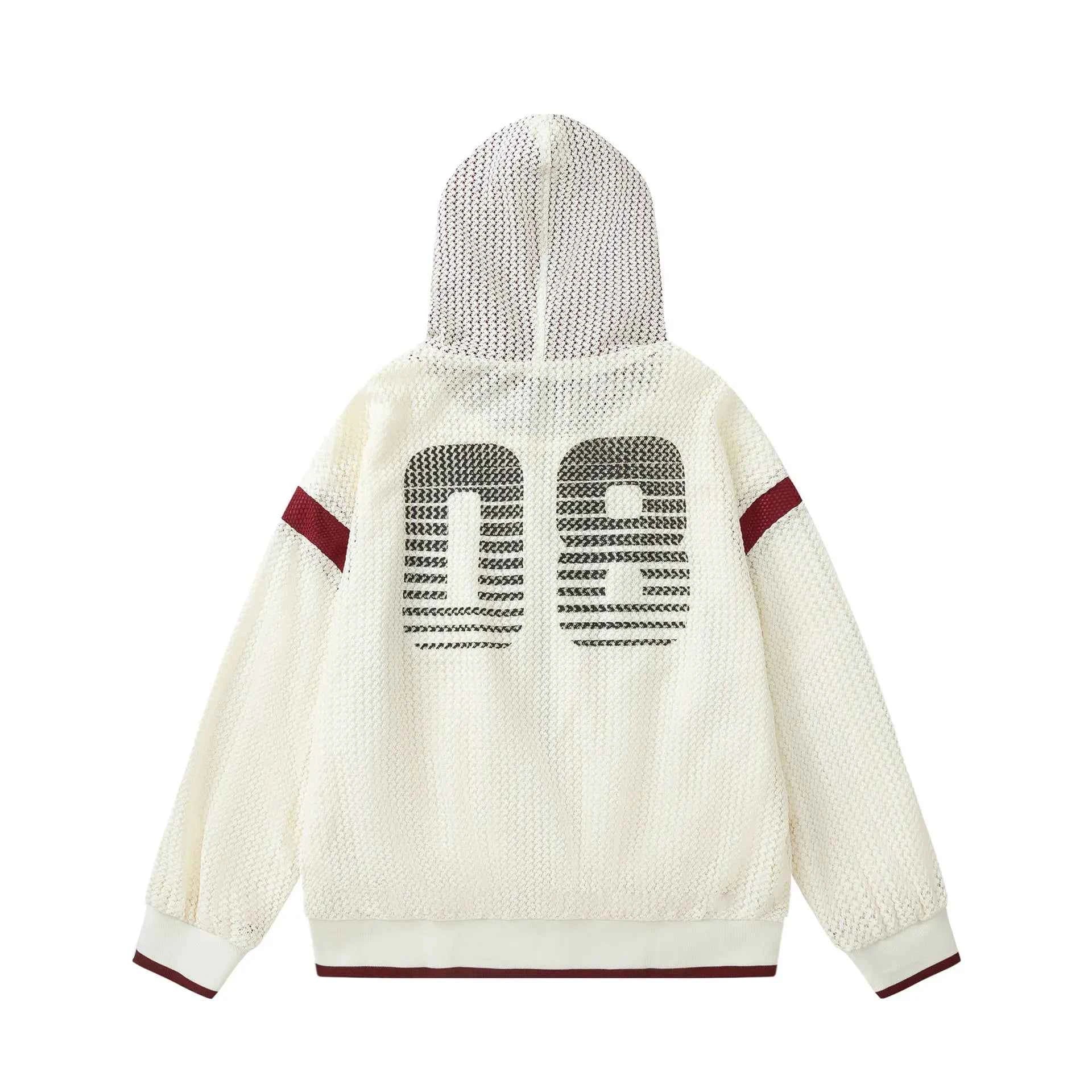 Lightweight Hip Hop Zip-Up Hooded Knitted Sweatshirt