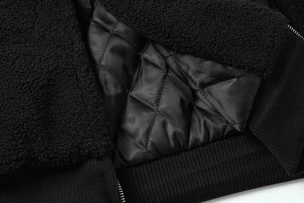 Soft Fleece Black Puffer Hooded Jacket