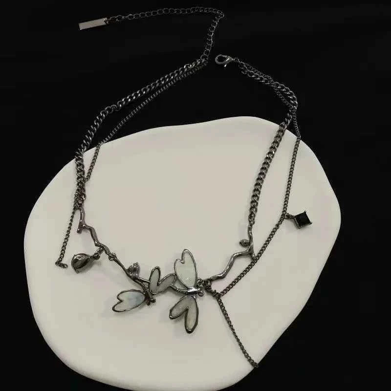 Gothic Party Black Dragonfly Choker Necklace