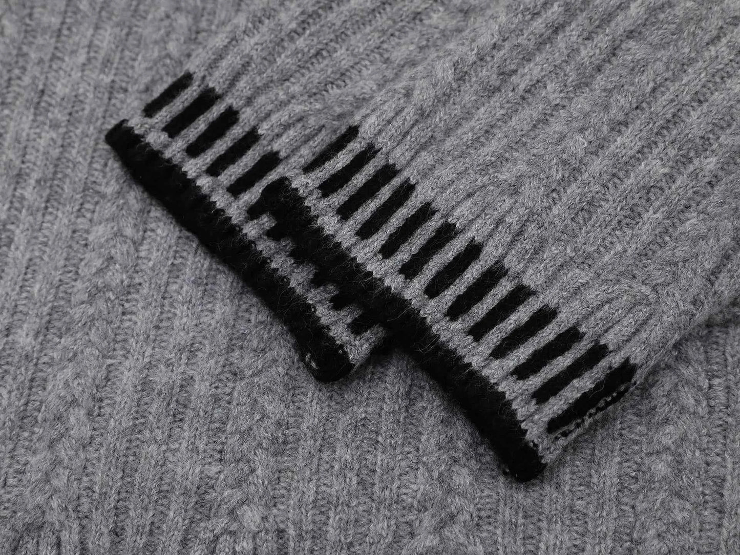 Breathable V-Neck Cable Knit Sweater