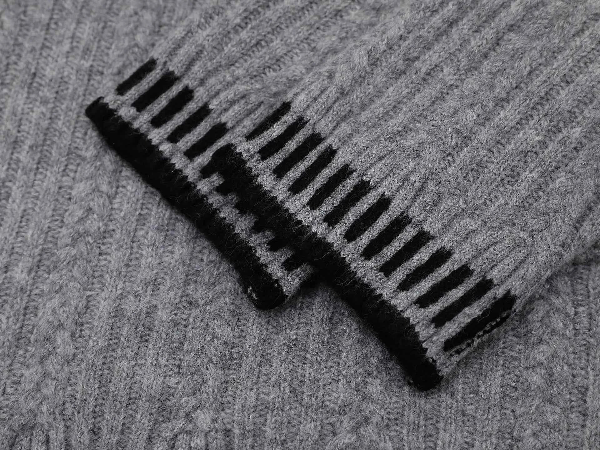 Breathable V-Neck Cable Knit Sweater