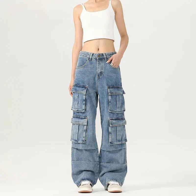 Y2K Trendy Effortless Baggy Cargo Tooling Jeans