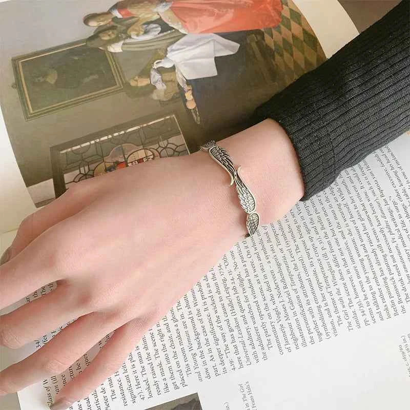 Retro Angel Wings Adjustable Silver Bracelets