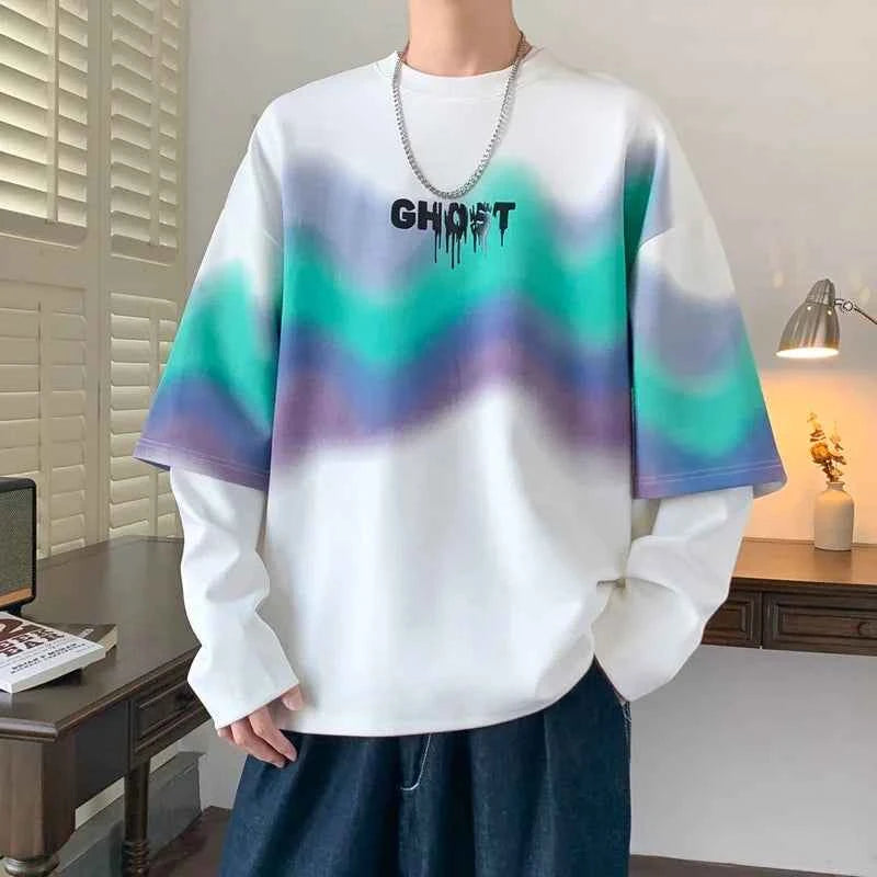 Ghost Letter Illusion Oversized Sweatshirt