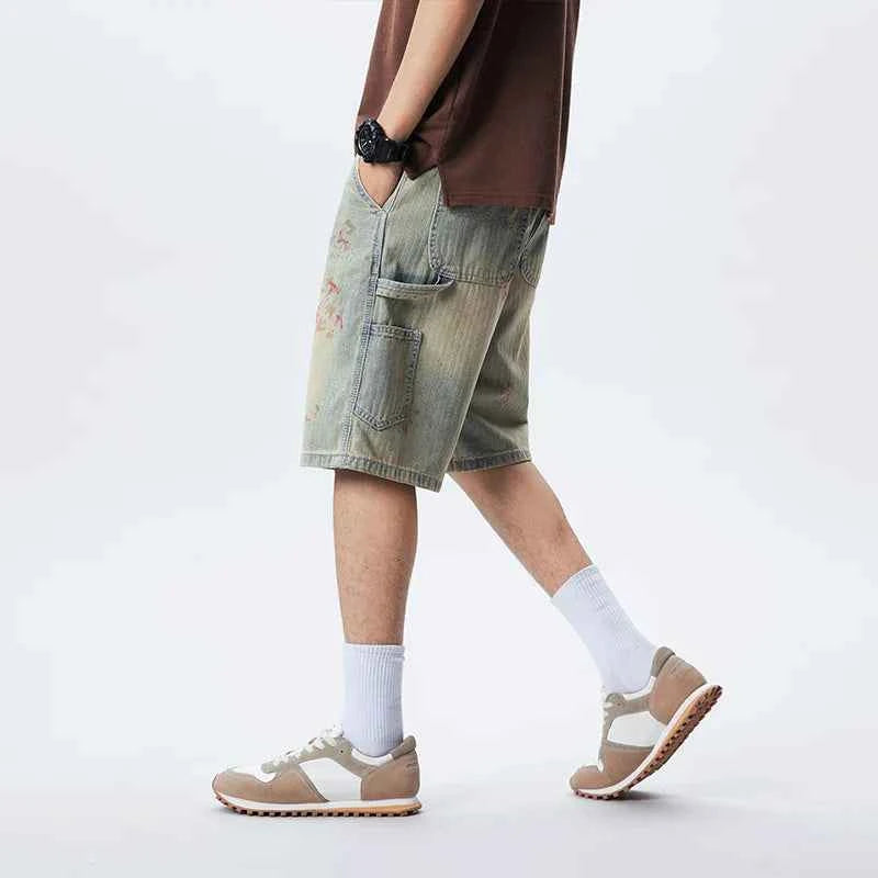 Trendy Casual Washed American Style Denim Short