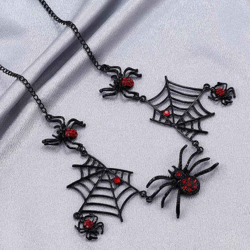 Gothic Festival Spider Web Chain Necklace