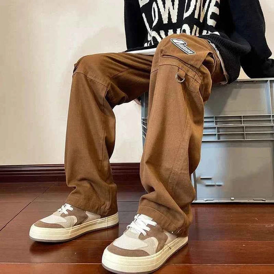 Streetwear Casual Solid Color Wide Leg Baggy Pants