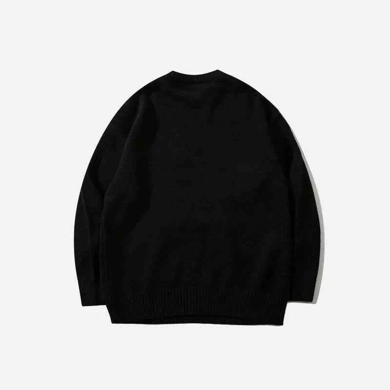 Cozy Streetwear Puppy Dog Knit Sweater