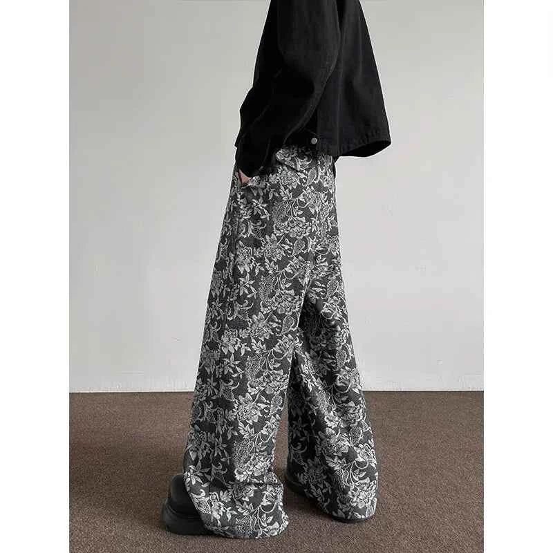 Streetwear Baggy Casual Patterned Wide Sweatpants