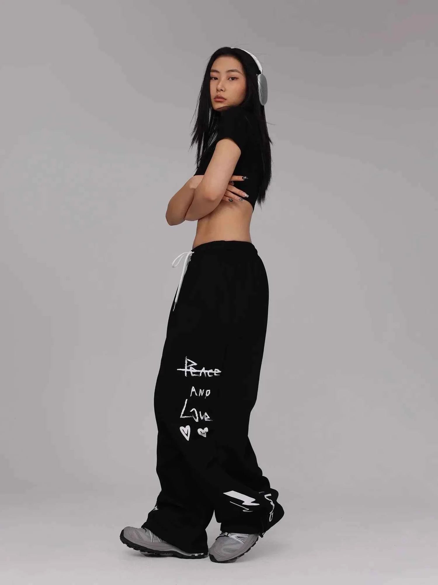 Graffiti Black Dance Casual Sweatpants