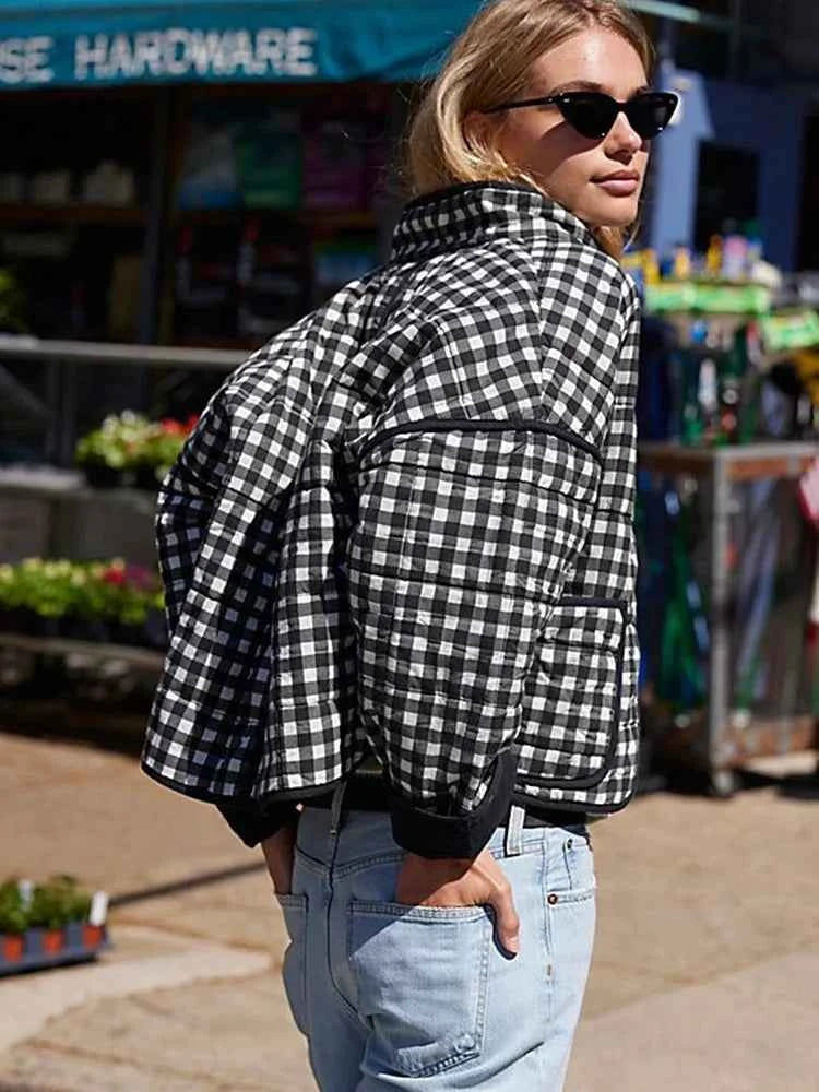 Women Casual Plaid Jacket