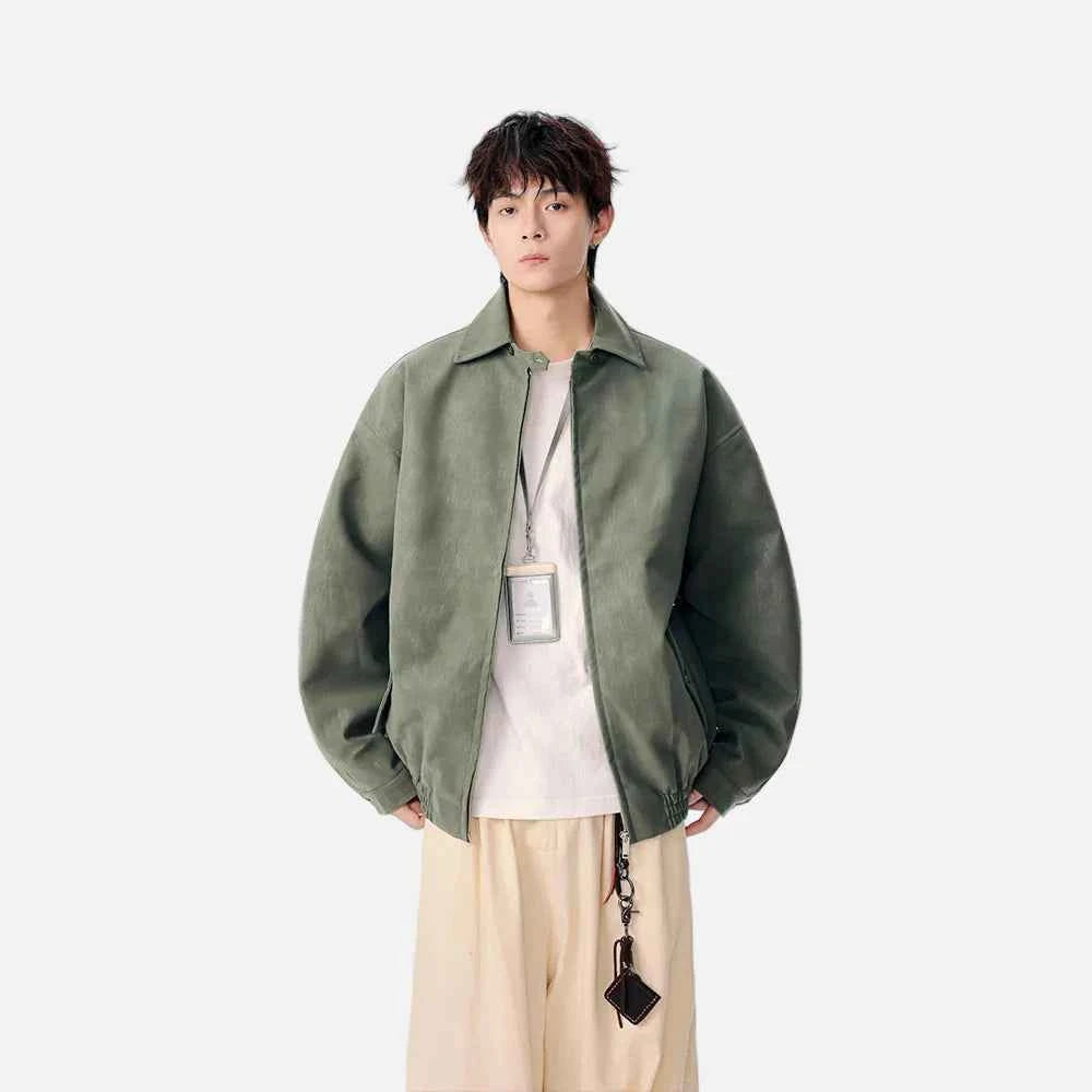 Insulated Faux Leather Loose Fit Jacket