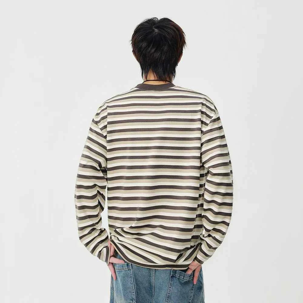 Insulated Casual Striped Long Sleeve T-Shirt