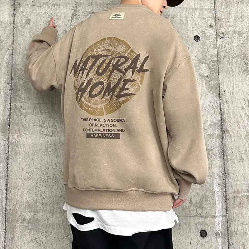 American Style Hip Hop Foam Print Sweatshirt