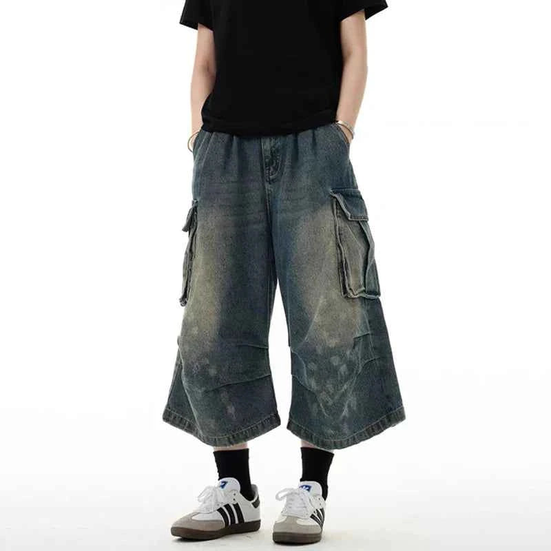 Urban Chill Washed Cargo Denim Jorts