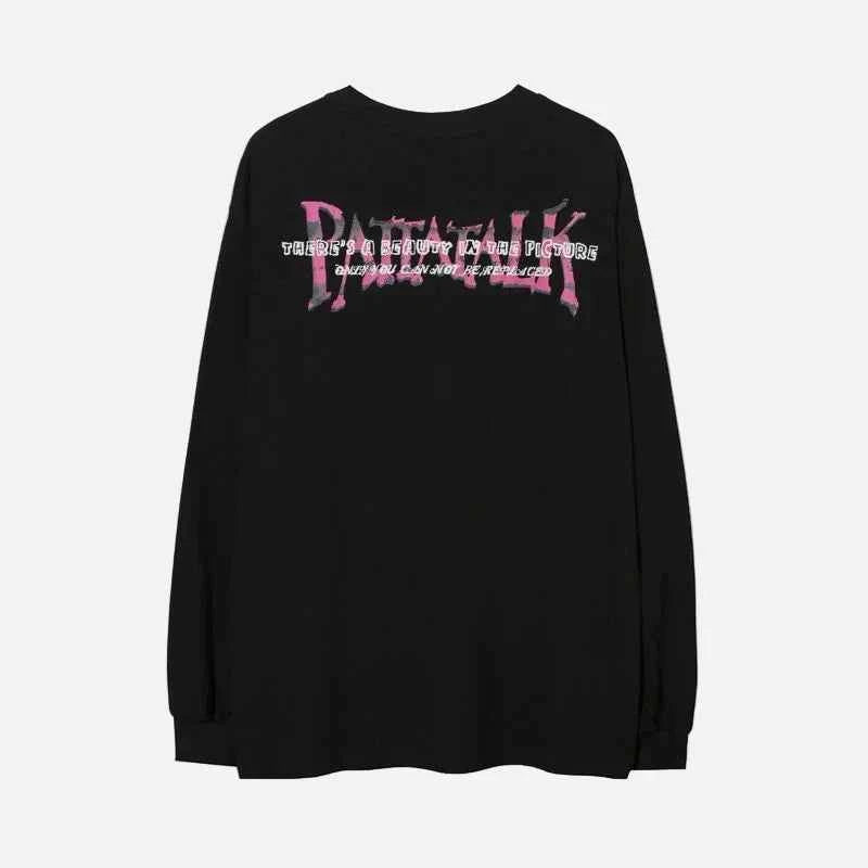 Gothic Dark Style Portrait Graphic Long-Sleeve T-Shirt
