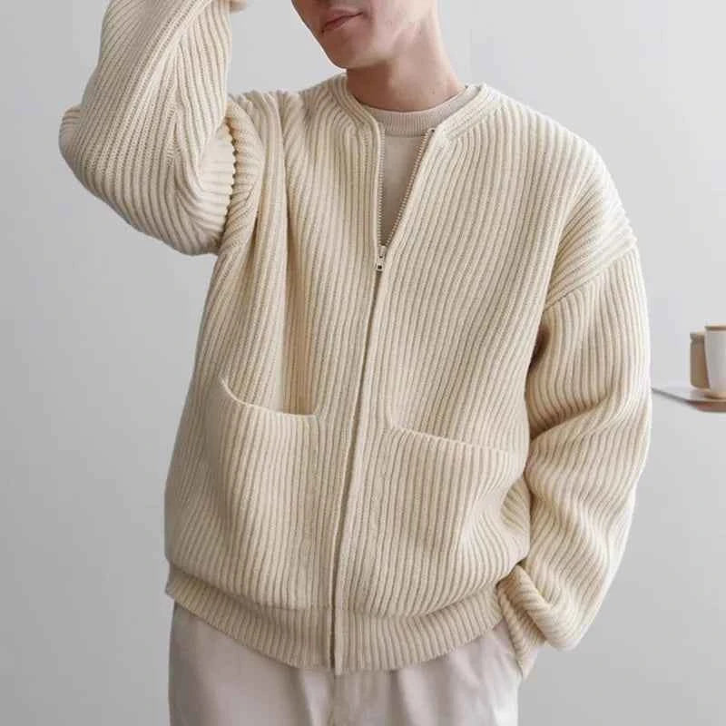 Men's Classic Handsome Cozy Knit Zip-Up Sweater