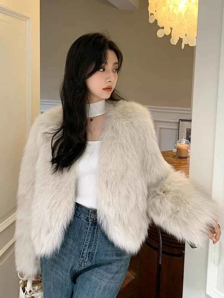 Smoke Gray High End Fur Jacket