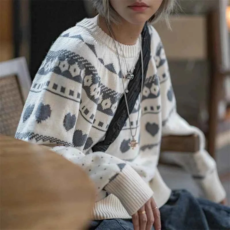 Men's Casual Fair Isle Knit Sweater