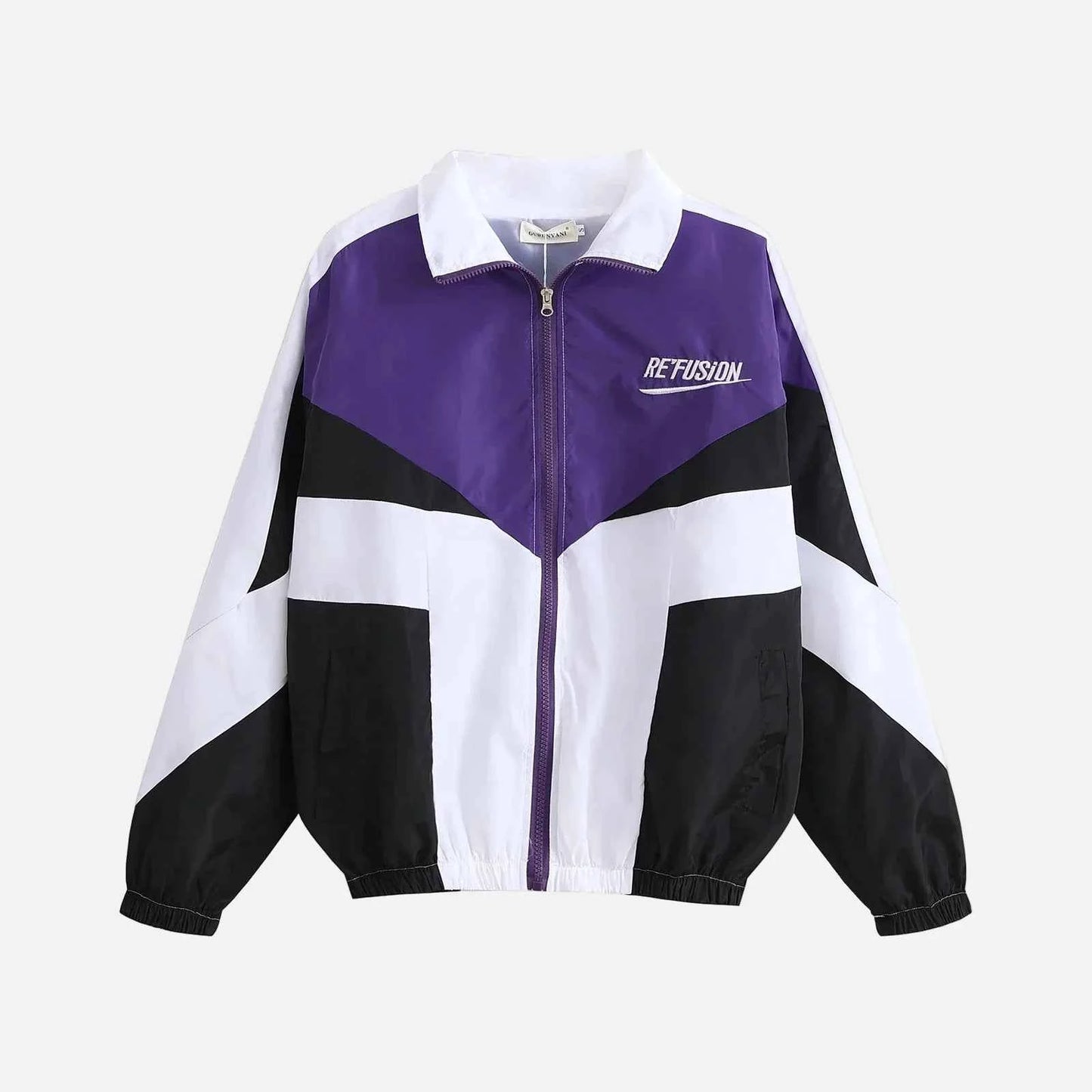 Embroidered Patchwork Varsity Windbreaker Jacket
