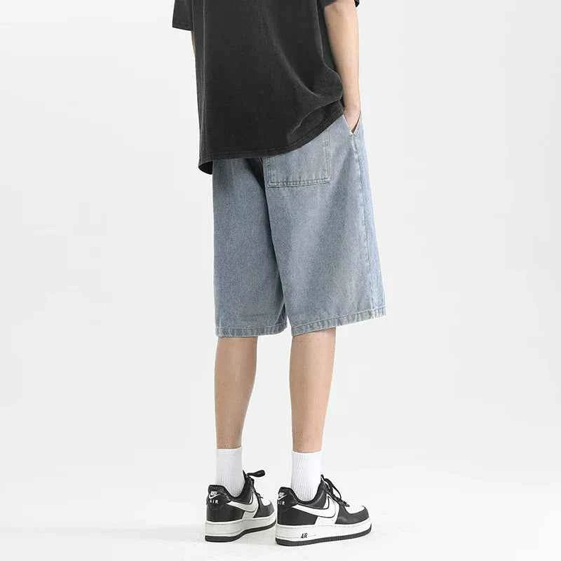 High Waist Loose Casual Washed Denim Short