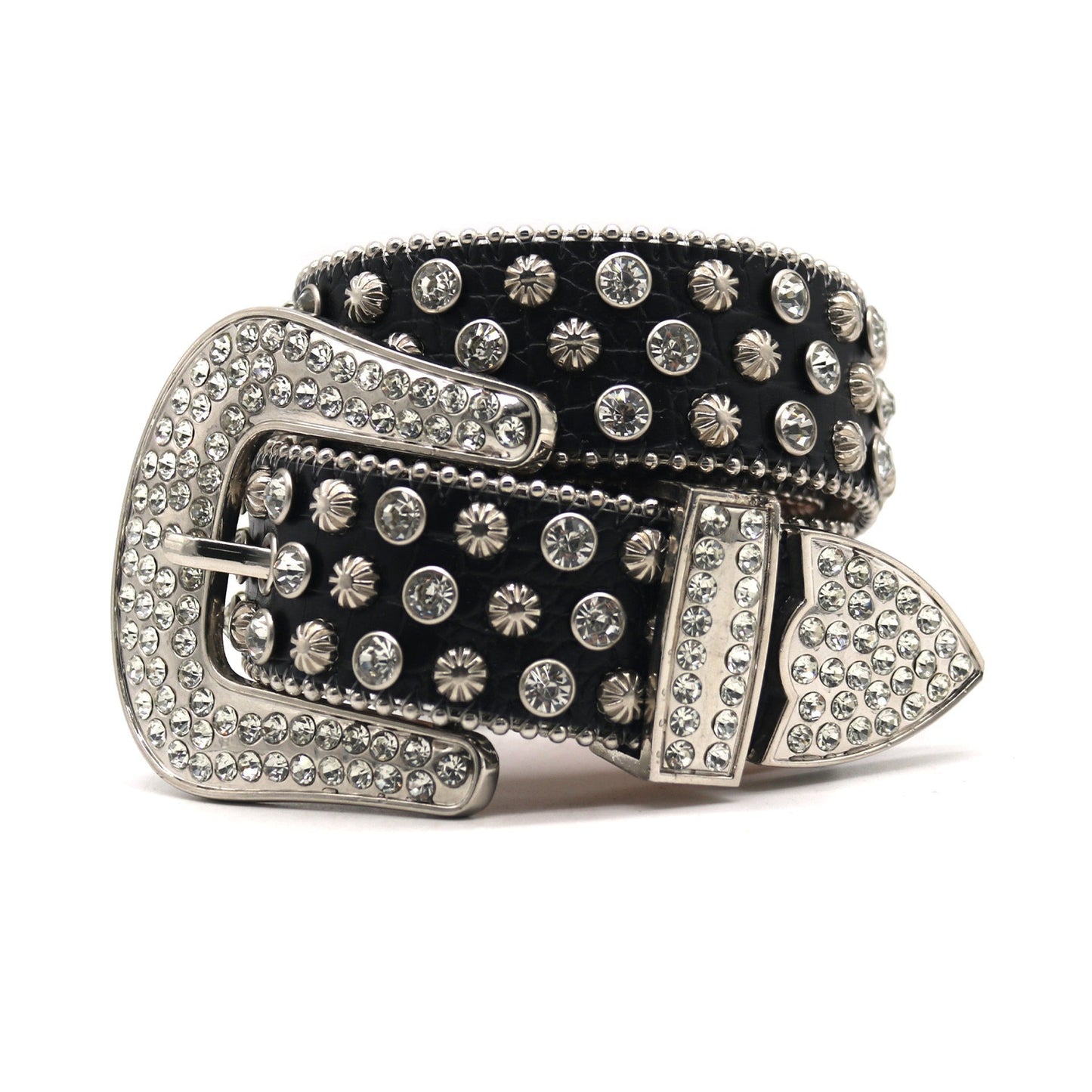 Midnight Spark Black Rhinestone Belt - Y2K Streetwear Accessory | LuxuryUrbanwear - Luxuryurbanwear