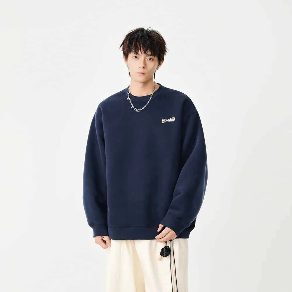 Comfortable Cozy Logo Print Crew Neck Sweatshirt