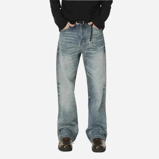 American Style Vintage Washed Blue Denim Jeans