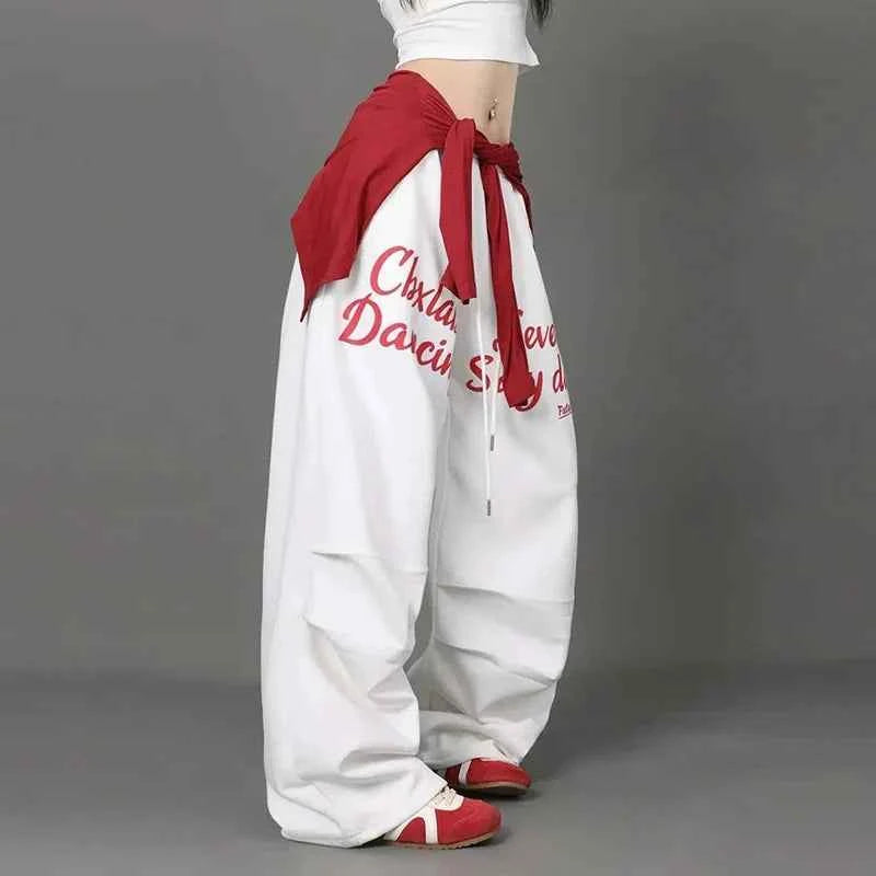Streetwear American Style Letter Print Sweatpants