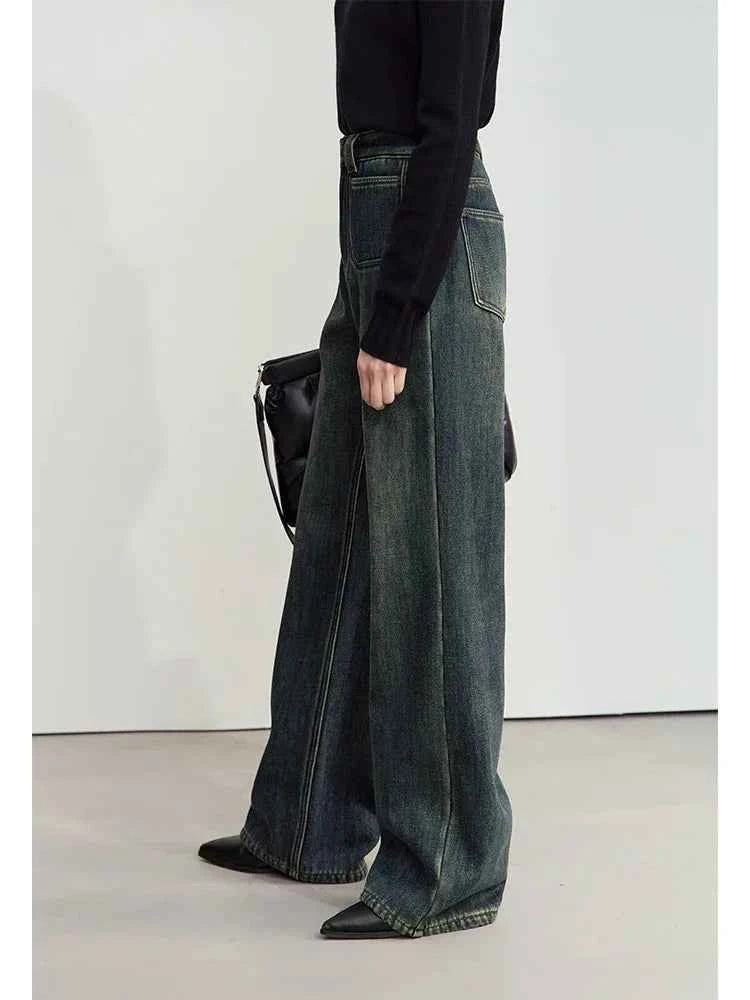 Vintage Washed Loose Straight Leg Jeans