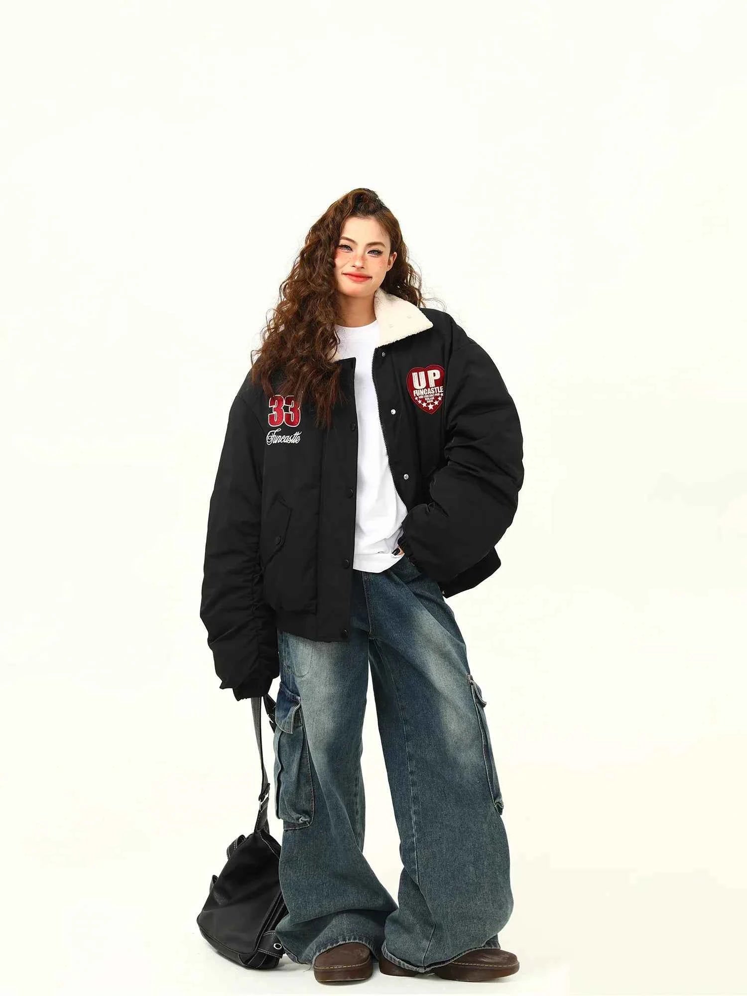 Women Warm Embroidered Wool Jacket