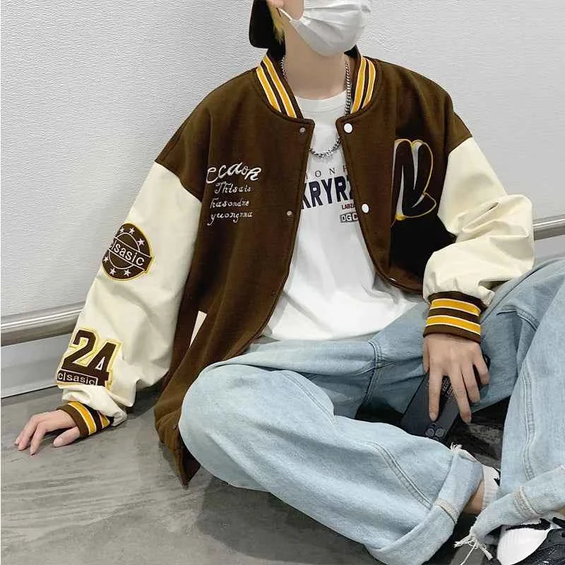 Trendy Embroidered Baseball Varsity Jacket